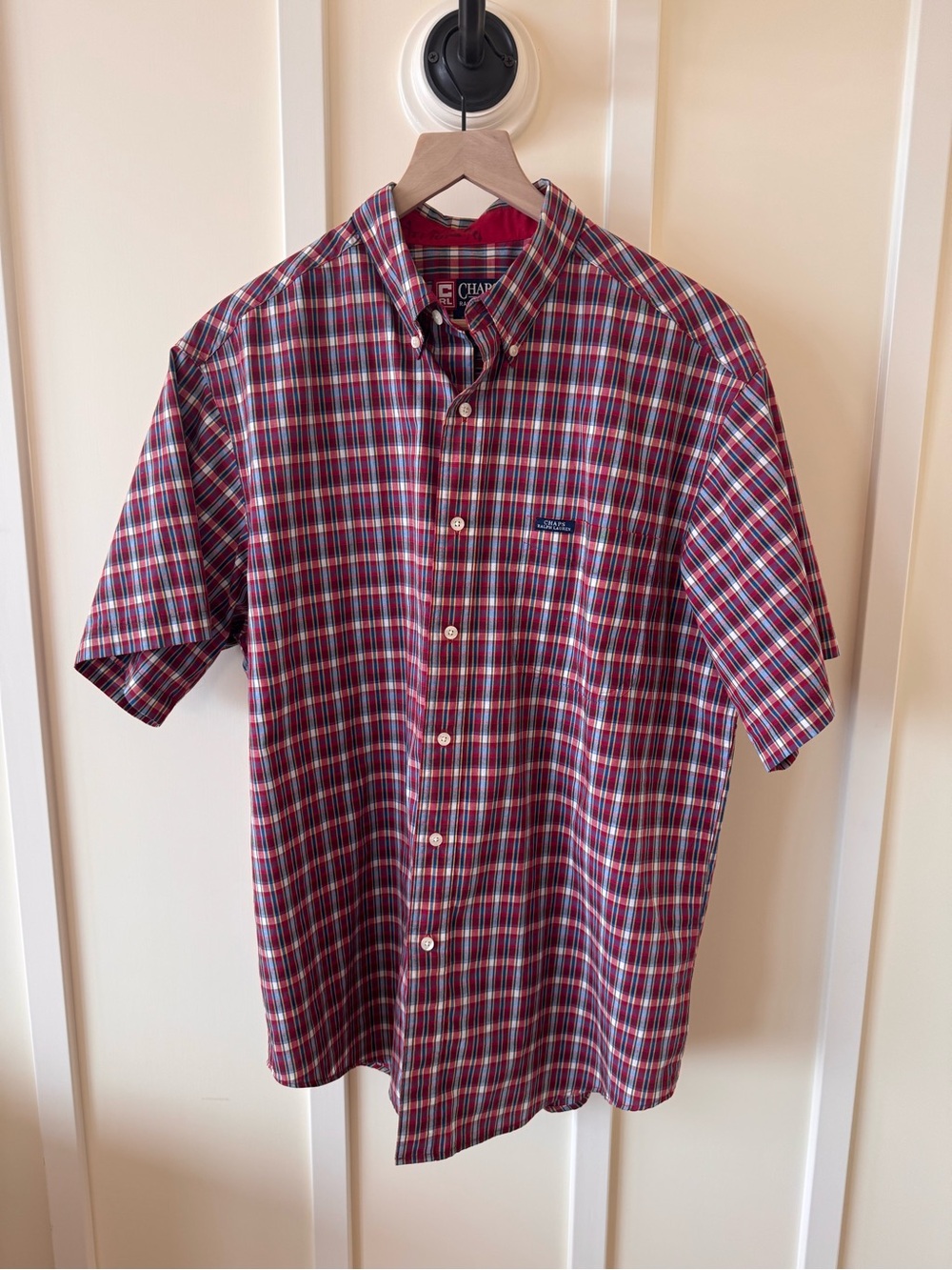 Vintage CHAPS Ralph Lauren Mens Plaid  Button Down Collard Preppy Shirt Size L